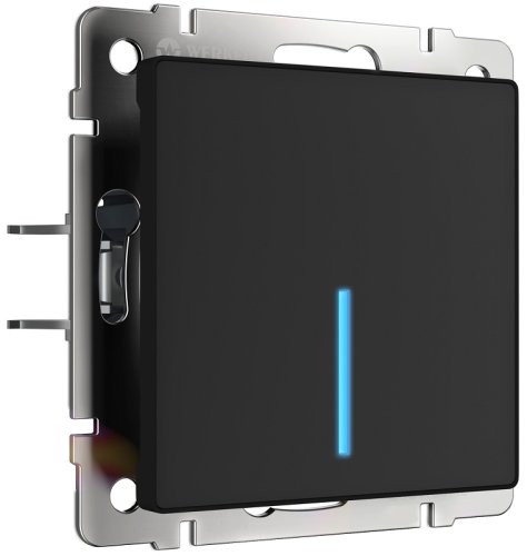 Выключатель сенсорный с подсветкой по Wi-Fi без рамки Werkel 1-кл. черный матовый фото Выключатель сенсорный с подсветкой по Wi-Fi без рамки Werkel 1-кл. черный матовый картинка